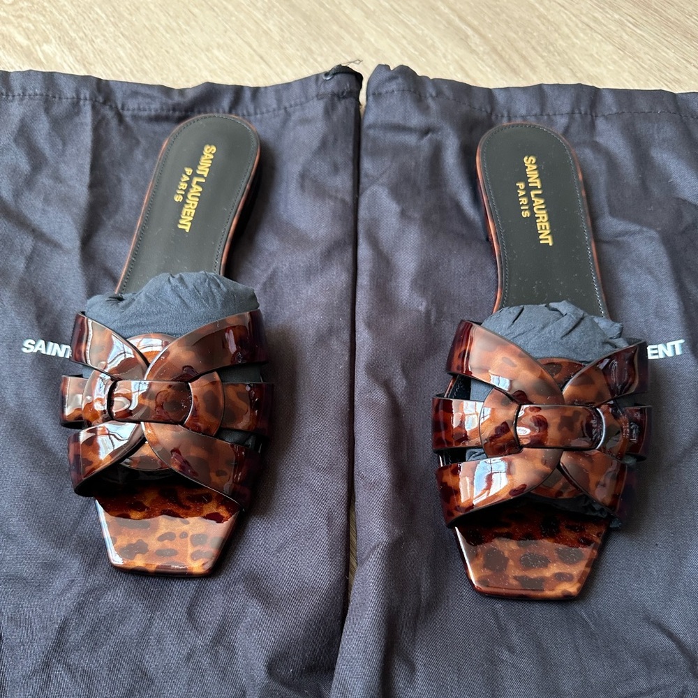 Saint Laurent Tribute Slip-On Sandals size :37.5
